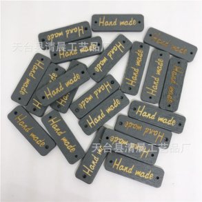 Hand Made 5 stk,  1 x 3 cm tr� gr� m guld