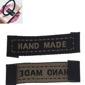 Hand Made 10 stk, 1 x 4,5 cm sort/beige