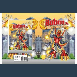 Malebog A4 16 sider Robots