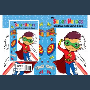 Malebog super helte  A4 16 sider