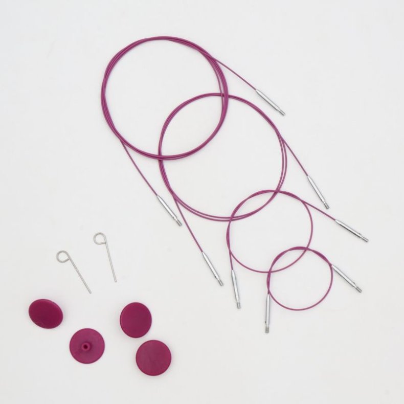 Knitpro Thin & flex lilla swivel 60 cm