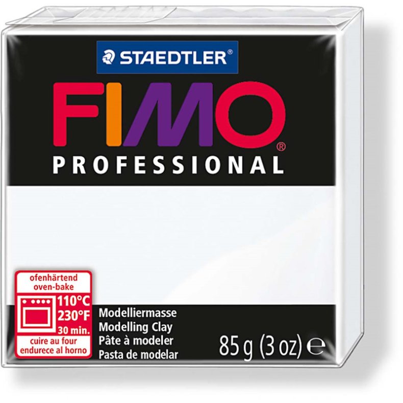 FIMO professional farve 0 85 gr. Hvid