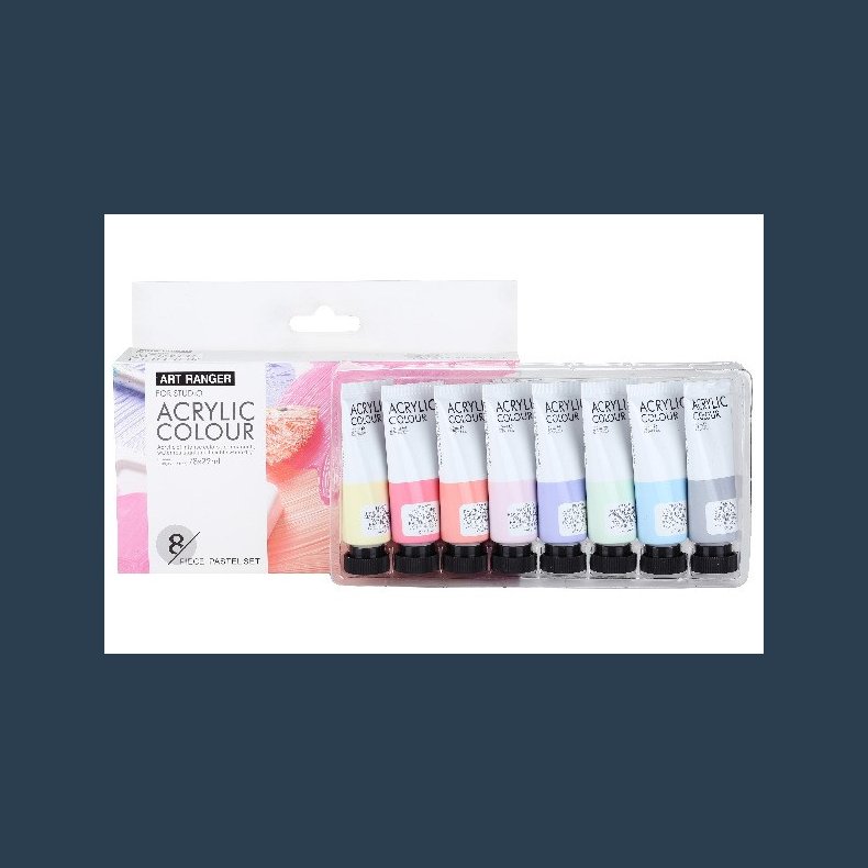 Acrylmaling st 8 stk 22 ml pastel farver