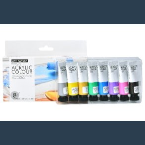 Acrylmaling st 8 stk 22 ml metallic farver