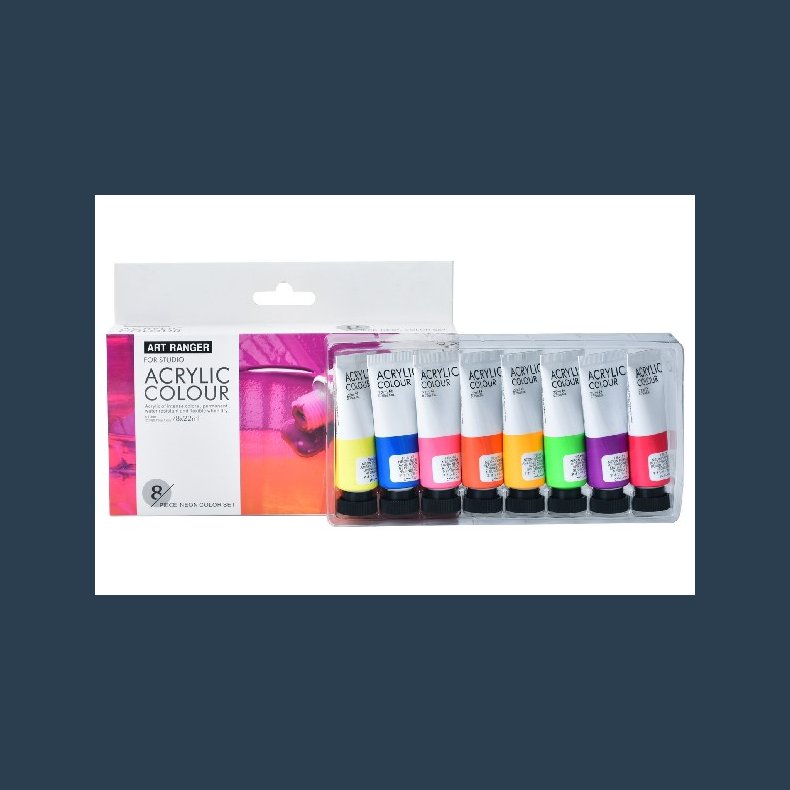 Acrylmaling st 8 stk 22 ml neon farver