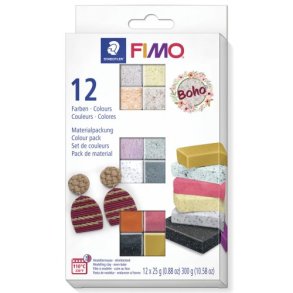 FIMO SOFT BOHO st 12 farver af 25 g