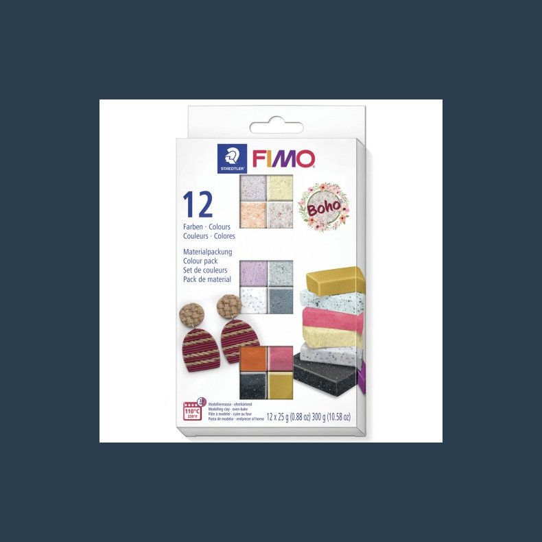 FIMO SOFT BOHO st 12 farver af 25 g