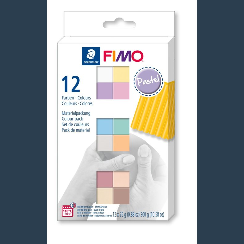 FIMO SOFT pastel  st 12 farver  af 25 g