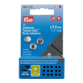 Prym nitter 9,mm 12 stk s�lv