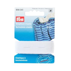 Prym knaphuls elastik 1 m 18 mm HVID