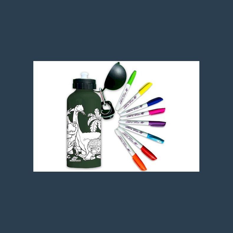 DIY mal din egen termoflaske dinosaurus