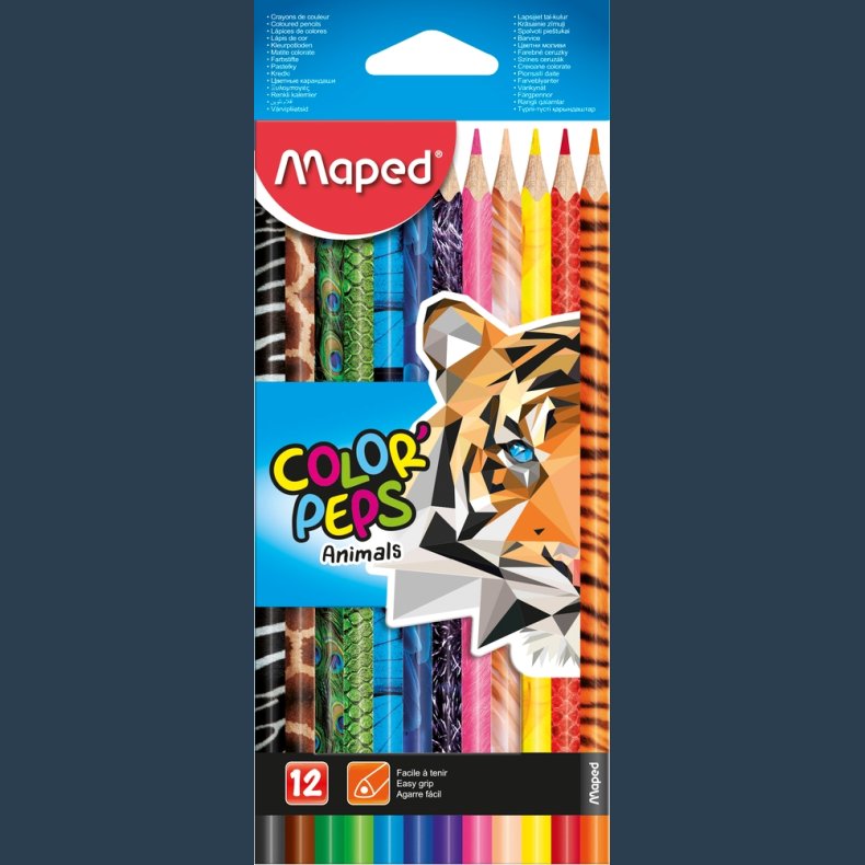 Maped color peps farveblyanter animals 12 ass