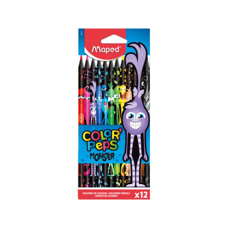 Maped color peps farveblyanter monster12 ass