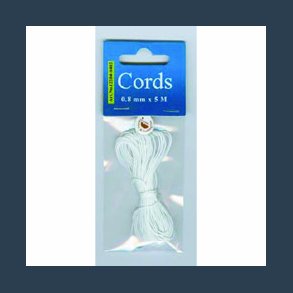 Hvid  knyttetrd 0,8 mm 5 m