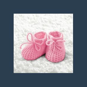 serviet baby girl strikkede sko 33x33 cm