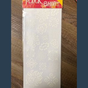 flock sheet stickers 10 x 23 cm hvid
