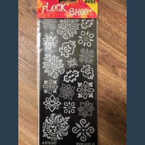 flock sheet stickers 10 x 23 cm sort