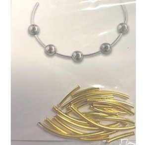 Perle mellemled rund 18 stk ass FG