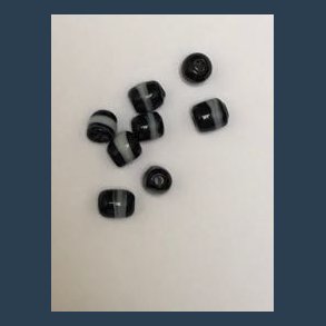 glasperle sort 100 stk 5 x 7 mm