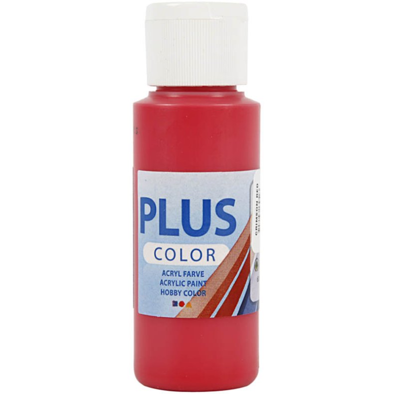 Plus Color hobbymaling 60 ml.. Crimson rd