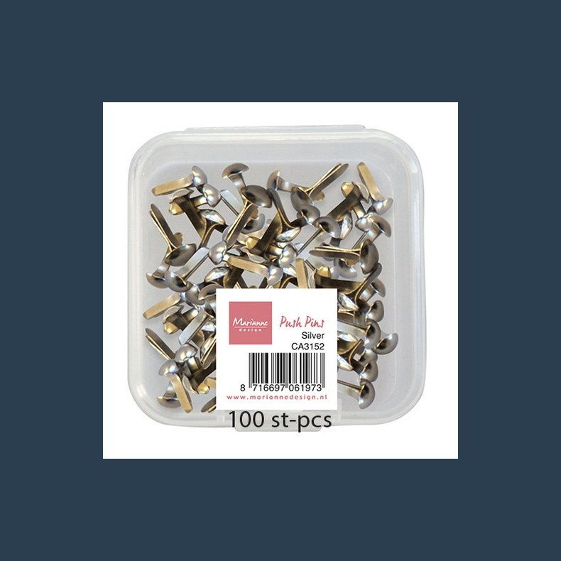 push pins Slv 100 stk