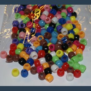 Perle plast pony 50 g ass 6x 8 mm