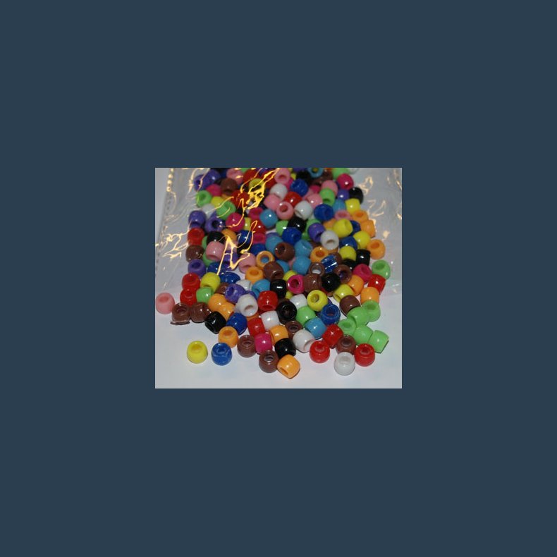 Perle plast pony 50 g ass 6x 8 mm