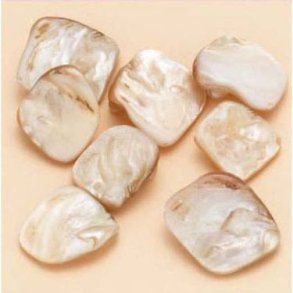 Muslingeperle creme ca 13-17 mm 8 stk