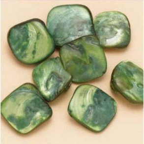 Muslingeperle gr�n ca 13-17 mm 8 stk