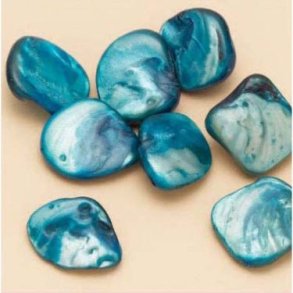 Muslingeperle turkis ca 13-17 mm 8 stk