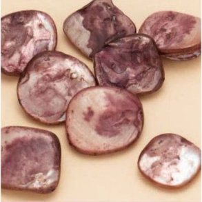 Muslingeperle brun ca 13-17 mm 8 stk