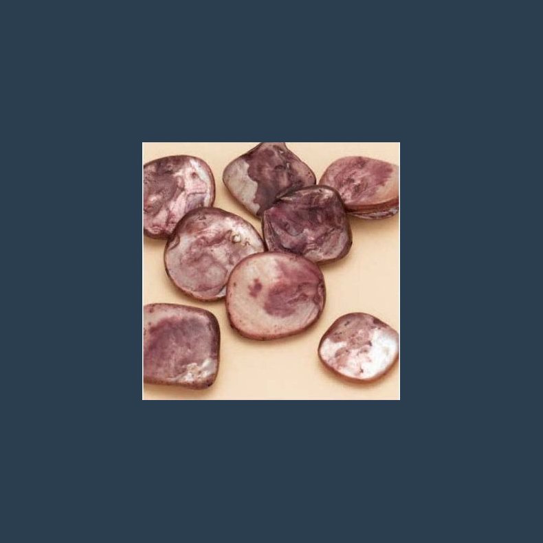 Muslingeperle brun ca 13-17 mm 8 stk