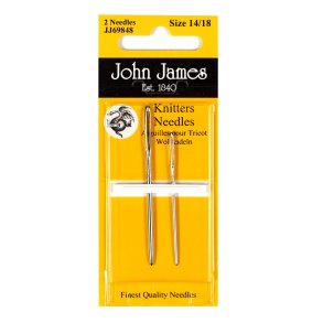 John James nle Size 13/18 knitters needles 2 stk