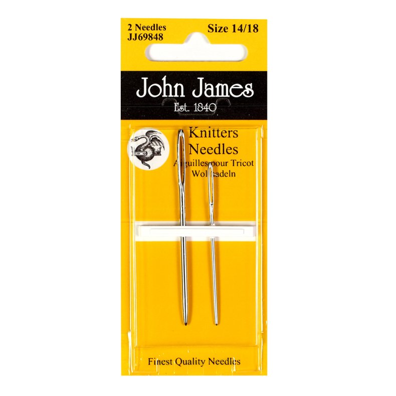 John James nle Size 13/18 knitters needles 2 stk