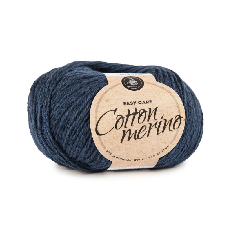 Cotton Merino Solid Midnatsbl (001)