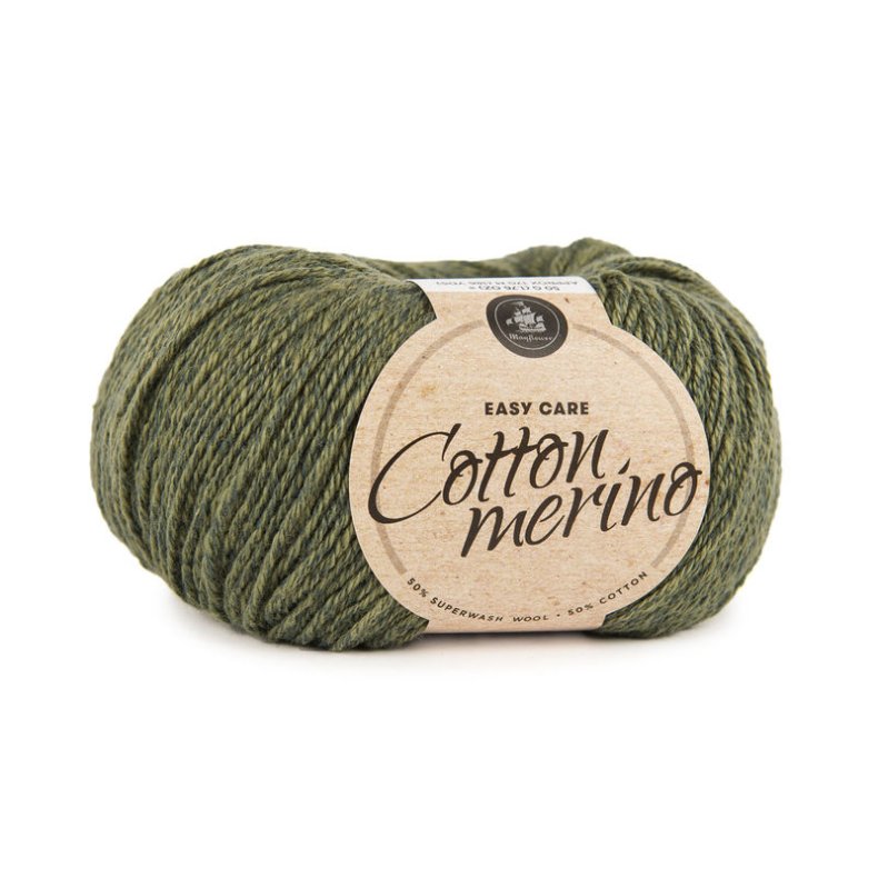 COTTON MERINO SOLID MRK OLIVEN (013)