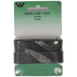 elastik 14 mm sort 3 m