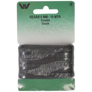 elastik 6 mm 10m. sort
