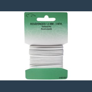 elastik rund 1,5mm X 3 M hvid
