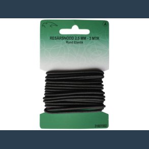 elastik rund 2,5 mm sort 3m