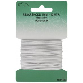 elastik rund 1 mm hvid 10M