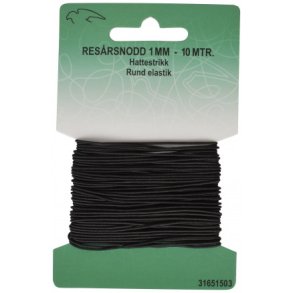 elastik rund 1 mm sort 10M