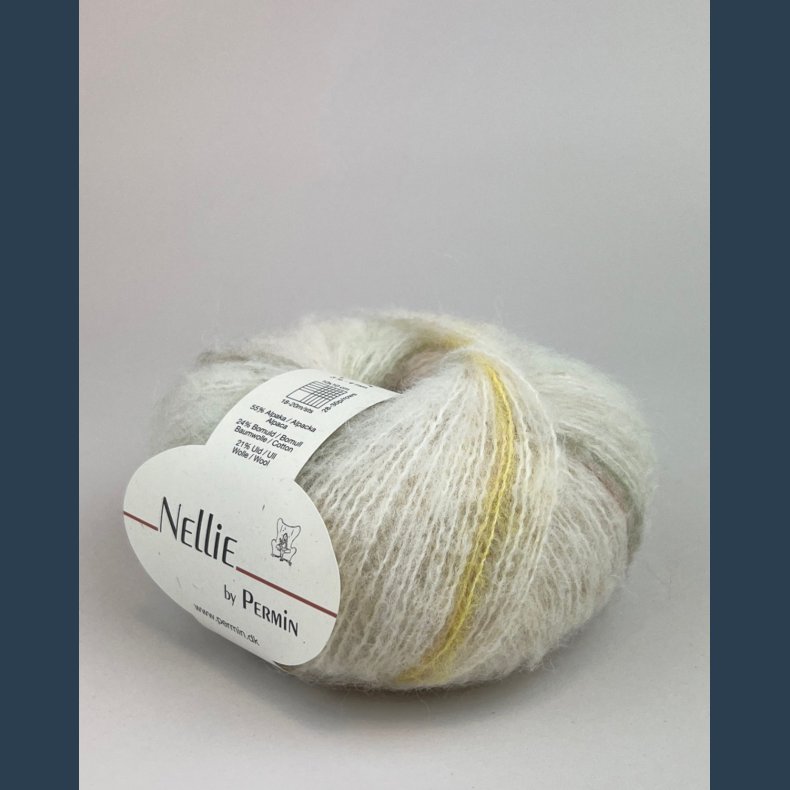 Permin Nellie rhvid/gul/grn 10