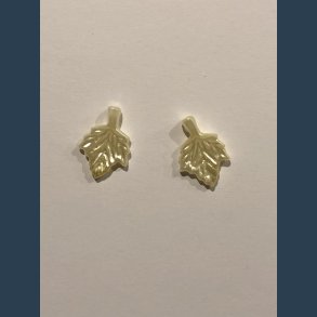 Plastperle blad 40 stk creme 12 x 16 mm