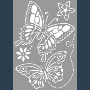 Stencil A4 sommerfugl til bl.a Odishine glitter